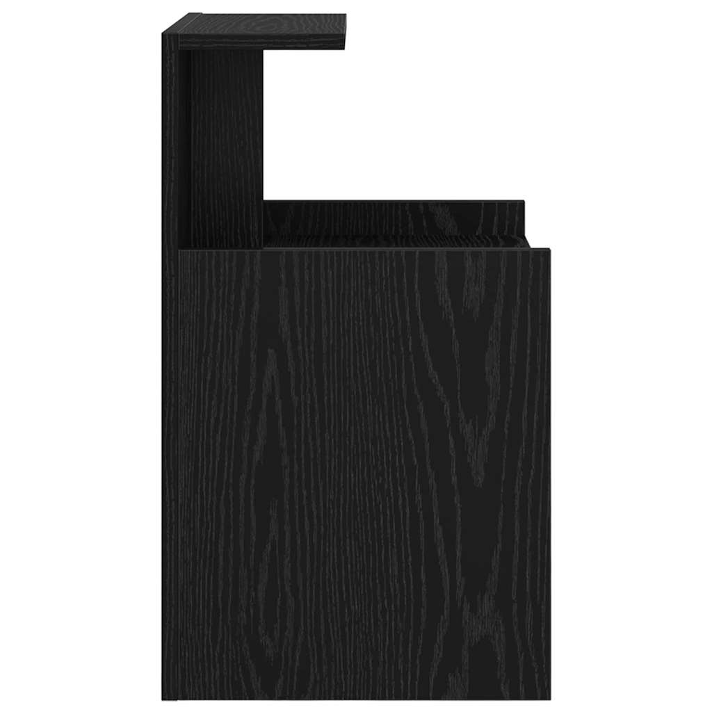 vidaXL Κομοδίνο 2 pcs Μαύρη Οξυά 40 x 35 x 60 εκ. Επεξεργασμένο ξύλο