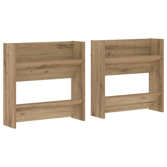 vidaXL Ντουλάπα Παπουτσιών με ράφι 2 pcs Artisan Oak 60 x 18 x 60 εκ