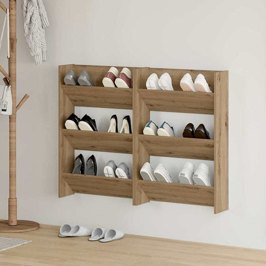 vidaXL Ντουλάπα Παπουτσιών με ράφι 2 pcs Artisan Oak 60 x 18 x 90 εκ
