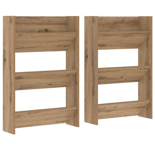 vidaXL Ντουλάπα Παπουτσιών με ράφι 2 pcs Artisan Oak 60 x 18 x 90 εκ