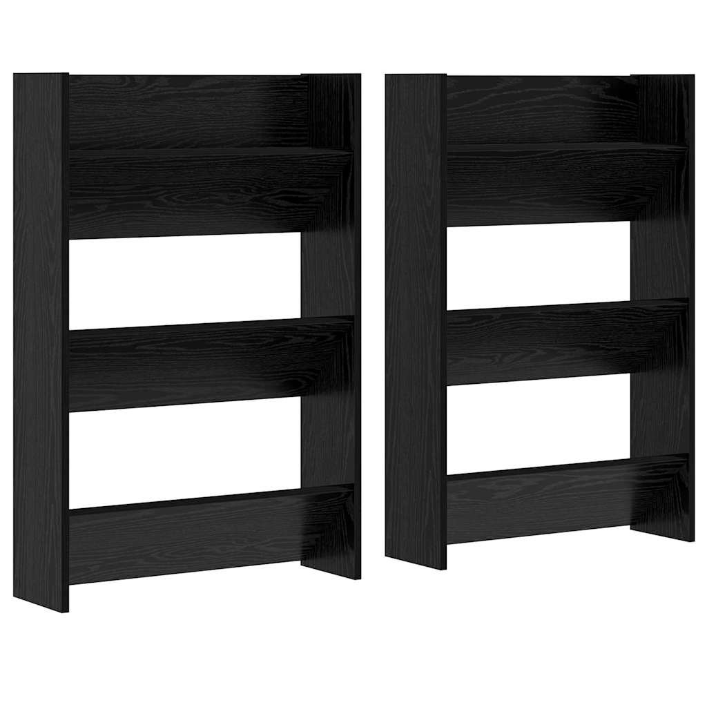 vidaXL Ντουλάπες παπουτσιών τοίχου Άλλο Μαύρη δρυς Επεξεργασμένο ξύλο