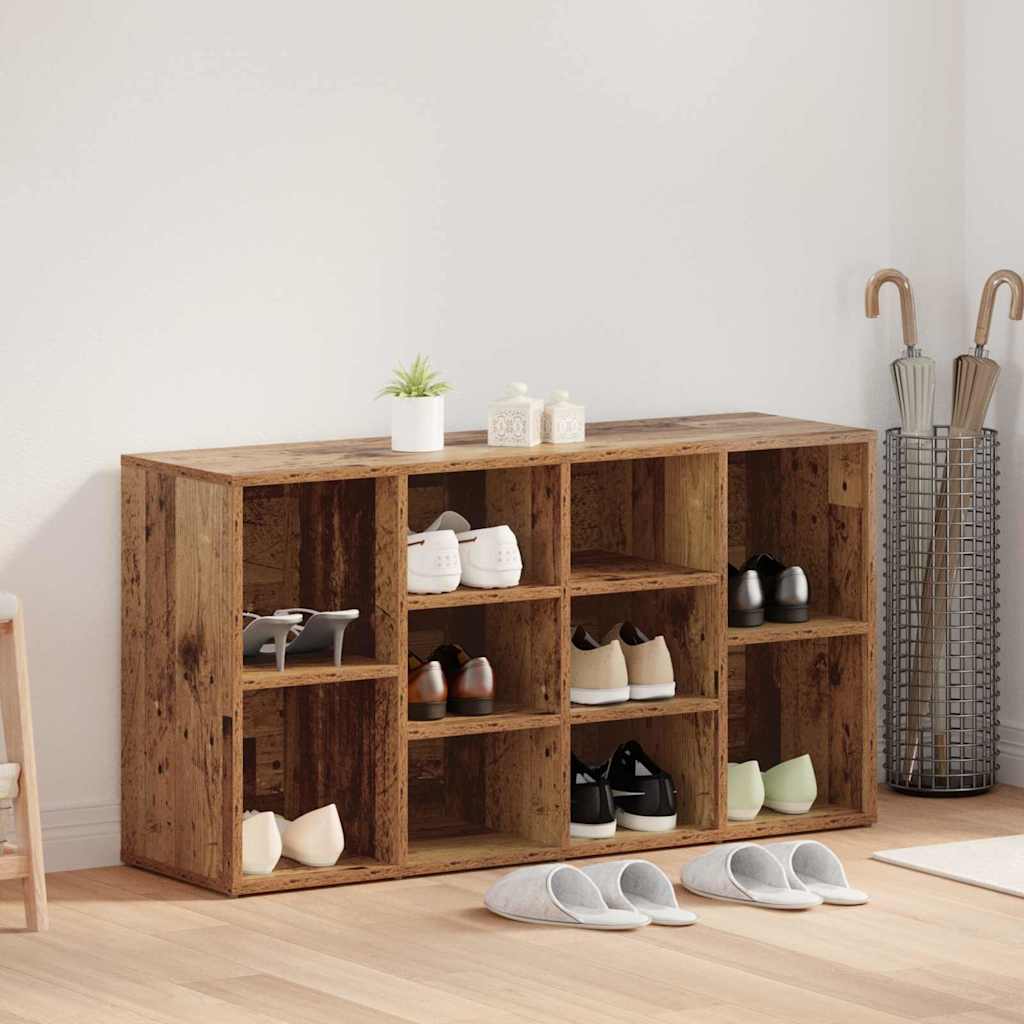 vidaXL Πάγκος για παπούτσια με ράφι Παλιό ξύλο 103 x 30 x 54,5 εκ