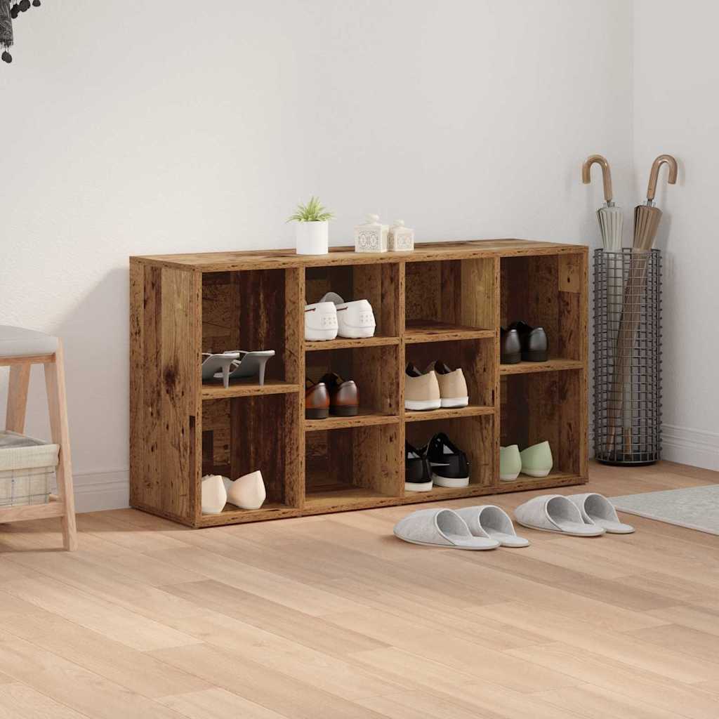 vidaXL Πάγκος για παπούτσια με ράφι Παλιό ξύλο 103 x 30 x 54,5 εκ