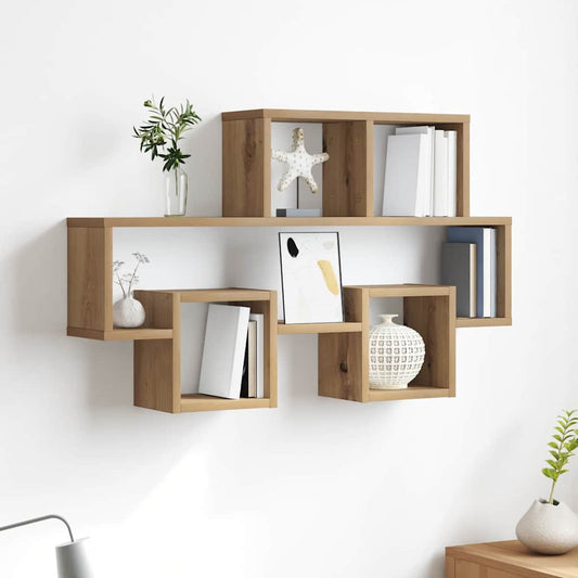 vidaXL Ράφι Τοίχου artisan δρυς 82 x 15 x 51 εκ Επεξεργασμένο ξύλο