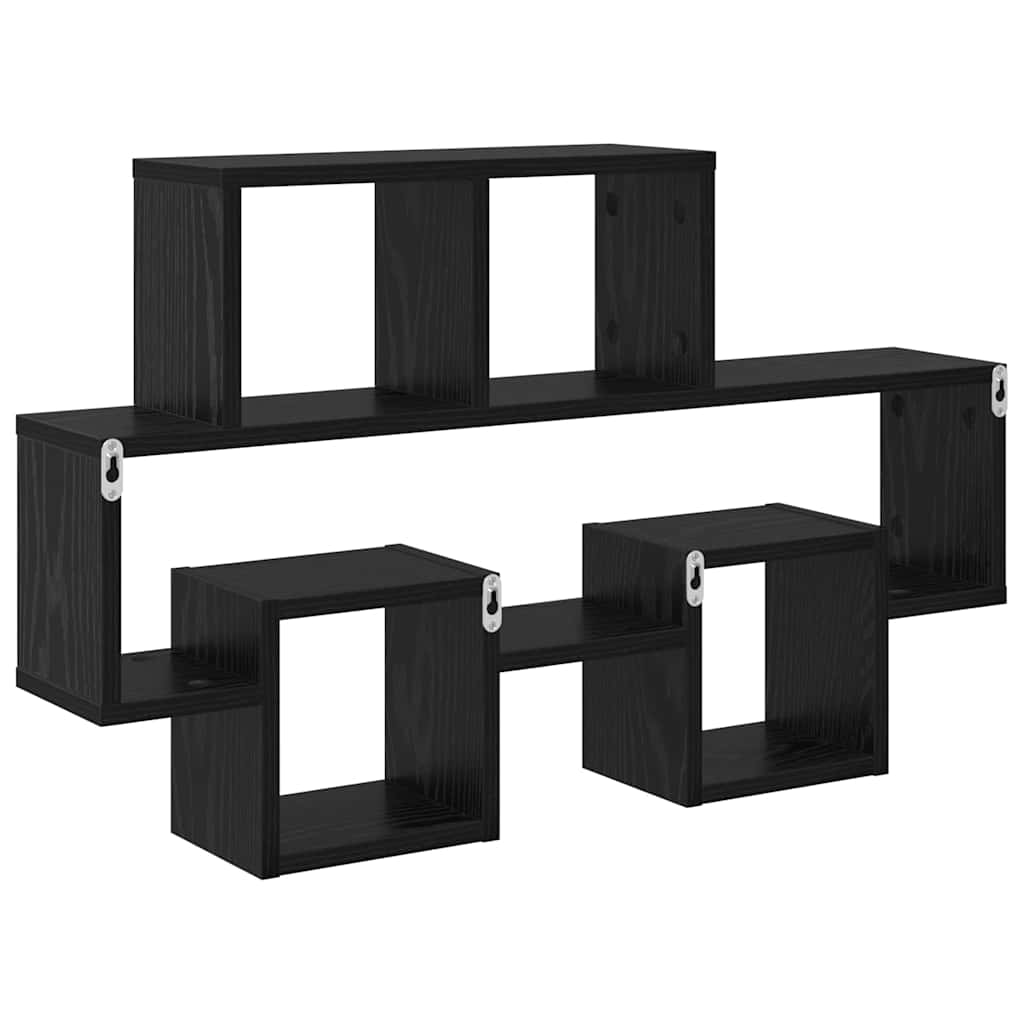 vidaXL Ράφι Τοίχου Μαύρη δρυς 82 x 15 x 51 εκ Επεξεργασμένο ξύλο