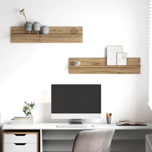 vidaXL Ράφι Τοίχου 2 τμχ. Artisan Oak 80 x 11,5 x 18 εκ