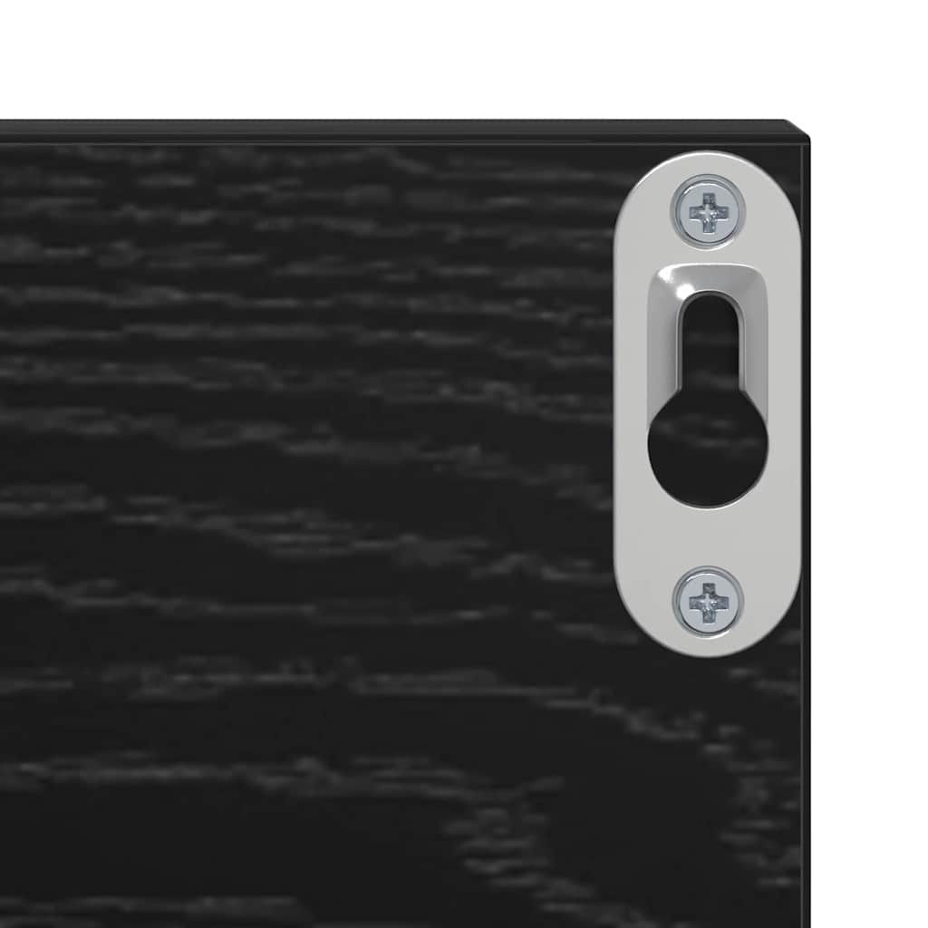 vidaXL Ράφι Τοίχου με ράφι 2 pcs Μαύρη Οξυά 80 x 11,5 x 18 εκ