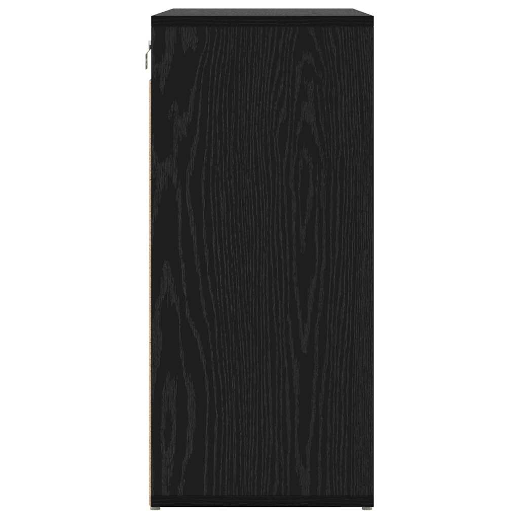 vidaXL Ντουλάπα Παπουτσιών με ράφι Μαύρη Οξυά 77,5 x 30 x 67 εκ.