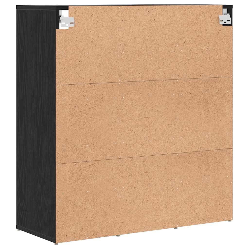 vidaXL Ντουλάπα Παπουτσιών με ράφι Μαύρη Οξυά 77,5 x 30 x 83,5 εκ.