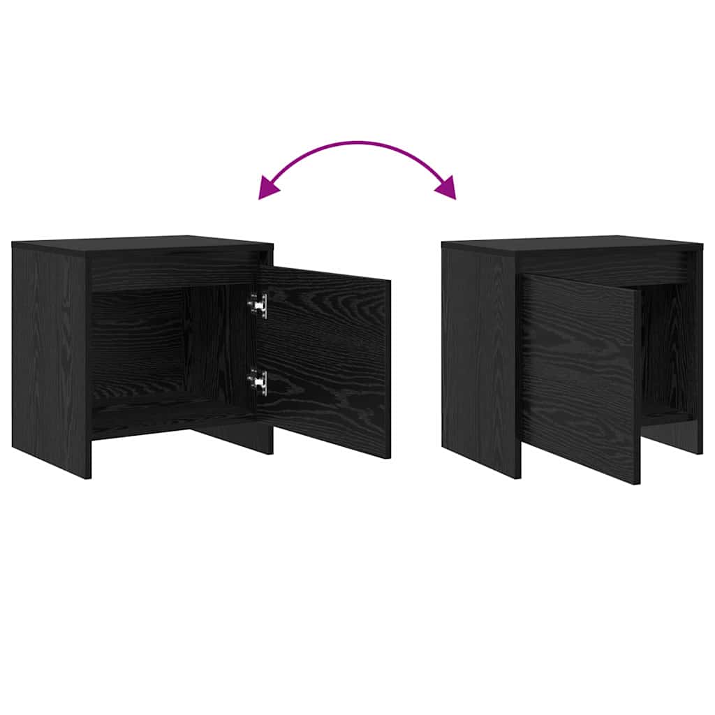 vidaXL Κομοδίνο Μαύρη Οξυά 45 x 34 x 44,5 εκ Επεξεργασμένο ξύλο