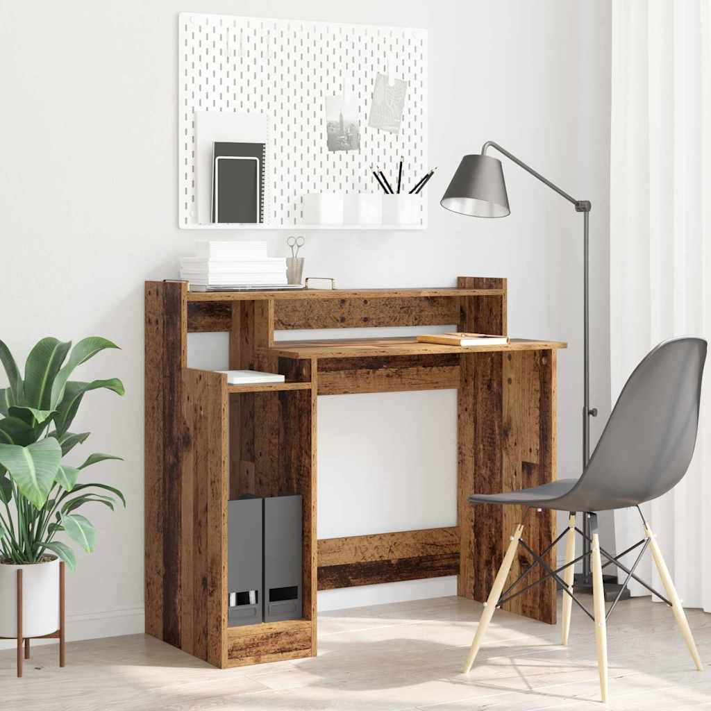 vidaXL Γραφείο με ράφι Παλαιό ξύλο 97 x 45 x 90 εκ. Επεξεργασμένο ξύλο