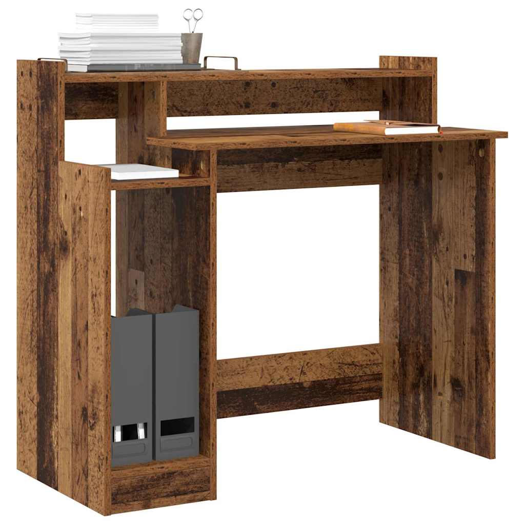 vidaXL Γραφείο με ράφι Παλαιό ξύλο 97 x 45 x 90 εκ. Επεξεργασμένο ξύλο