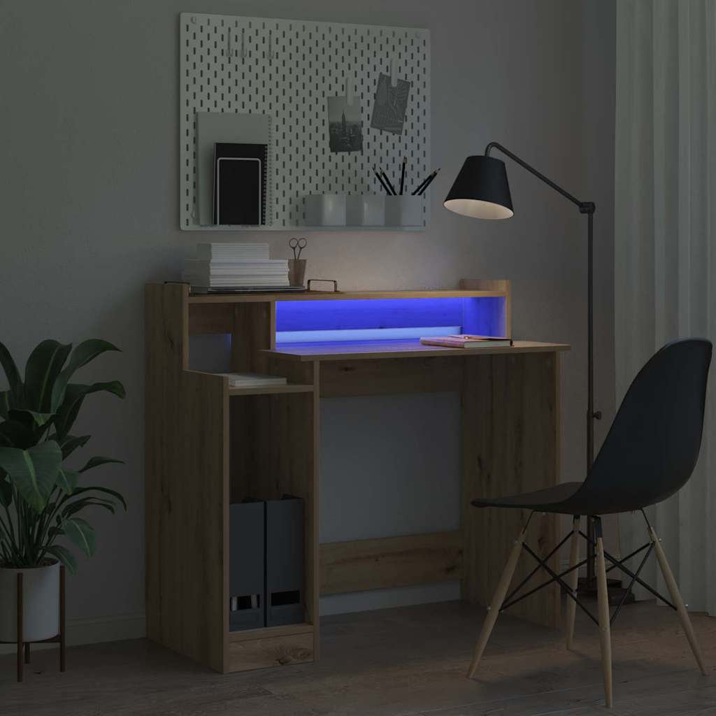 vidaXL Γραφείο artisan δρυς 97 x 45 x 90 εκ. Επεξεργασμένο ξύλο