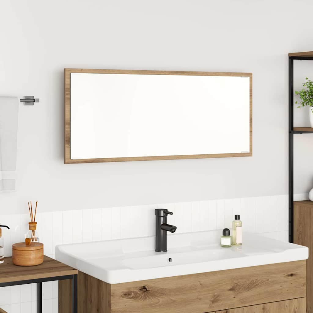 vidaXL Καθρέφτης artisan δρυς 90 x 8.5 x 37 εκ Επεξεργασμένο ξύλο