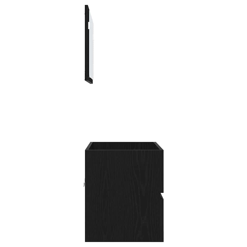 vidaXL Σετ Επίπλων Μπάνιου με συρτάρι 2 pcs Μαύρη Οξυά 57 x 37 x 45 εκ