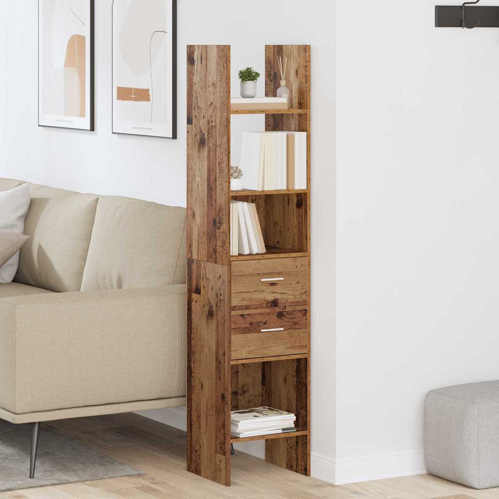 vidaXL Βιβλιοθήκη Παλαιό ξύλο 40 x 35 x 180 εκ. Επεξεργασμένο ξύλο