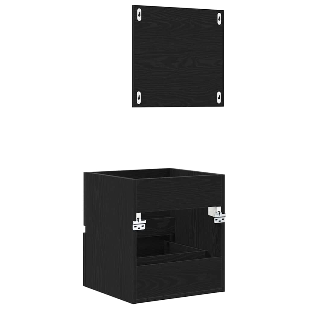 vidaXL Ντουλάπι Μπάνιου με συρτάρι Άλλο Μαύρη Οξυά 41 x 38.5 x 45 cm