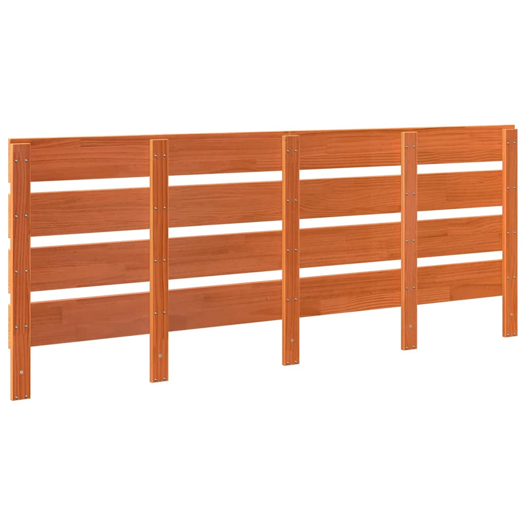 vidaXL Κεφαλάρι Κερωτό καφέ 200,5 x 3 x 80 cm Στερεά ξυλεία πεύκου