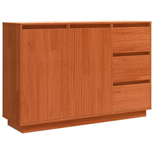vidaXL Πλαϊνό γραφείο Καφέ δρυς 111 x 34 x 75 εκ. Στερεά ξυλεία πεύκου