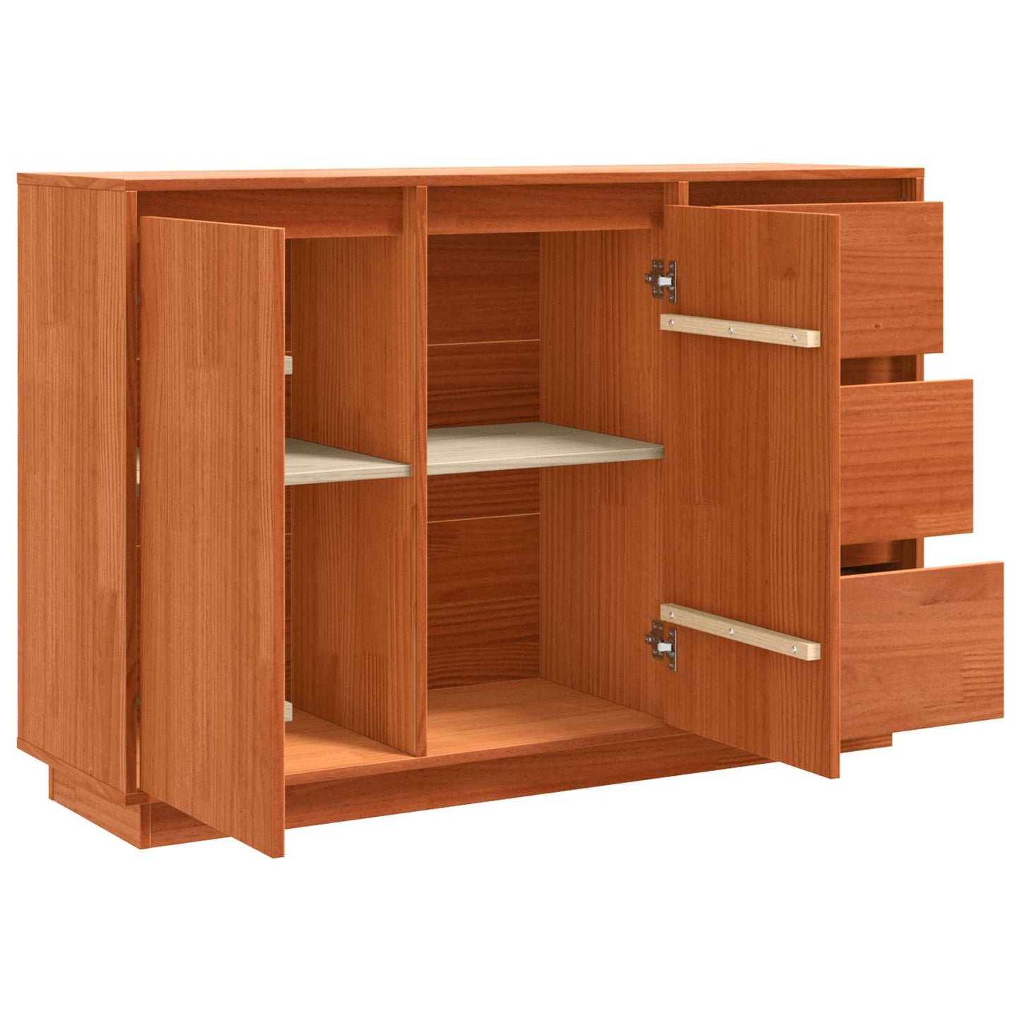 vidaXL Πλαϊνό γραφείο Καφέ δρυς 111 x 34 x 75 εκ. Στερεά ξυλεία πεύκου