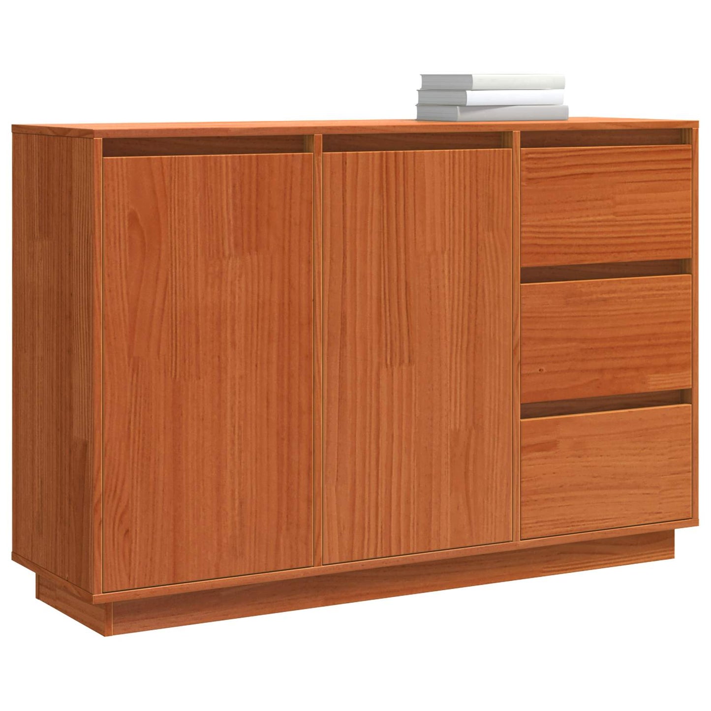 vidaXL Πλαϊνό γραφείο Καφέ δρυς 111 x 34 x 75 εκ. Στερεά ξυλεία πεύκου