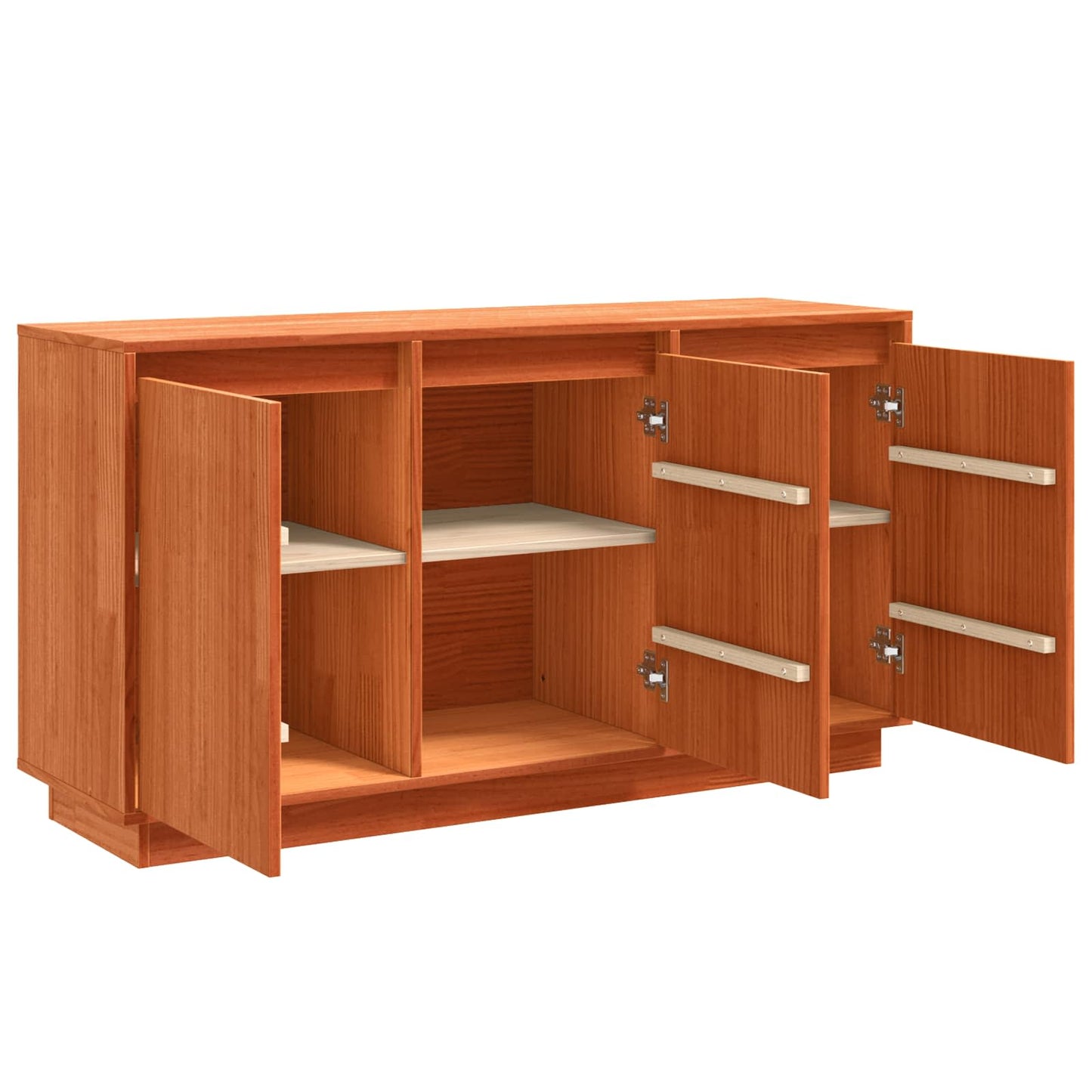 vidaXL Πλαϊνό γραφείο Καφέ δρυς 111 x 34 x 60 εκ Στερεά ξυλεία πεύκου