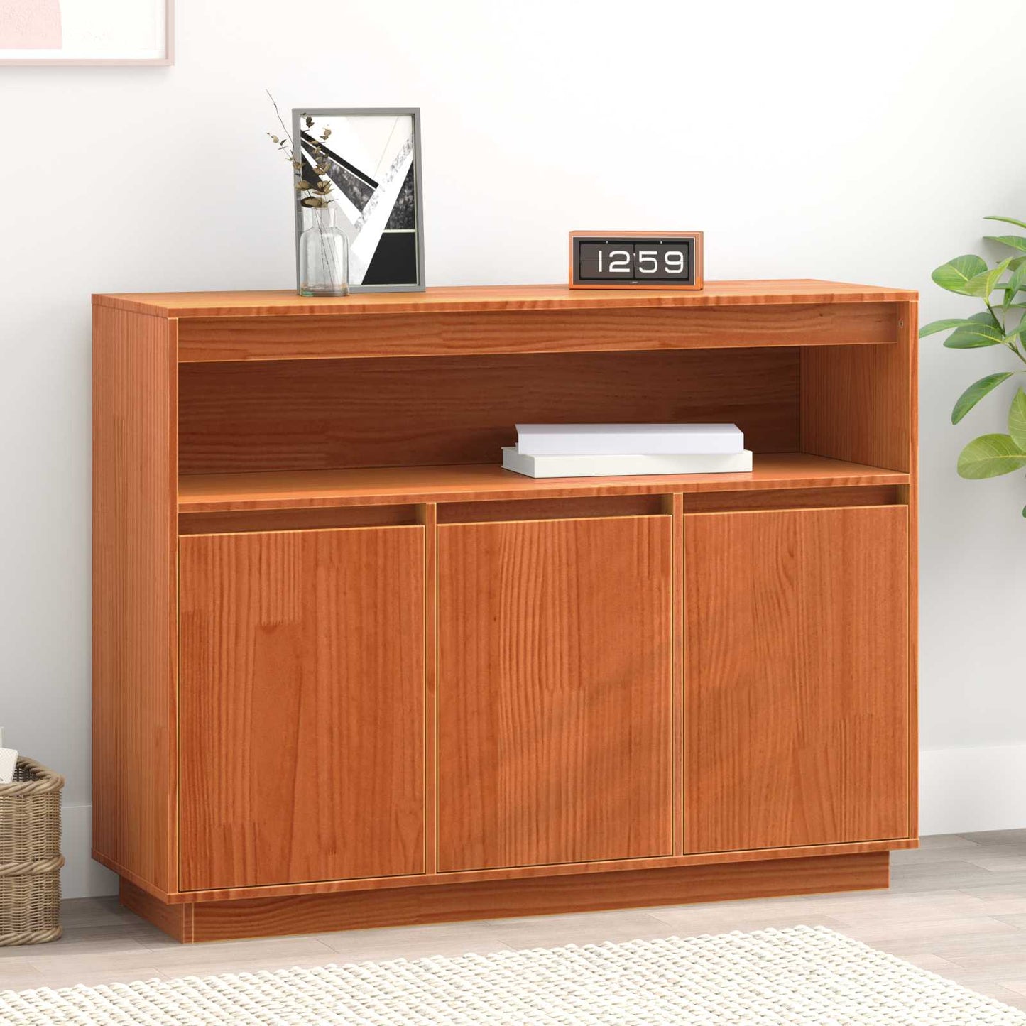 vidaXL Πλαϊνό γραφείο Κερωτό καφέ 104,5 x 34 x 80 εκ