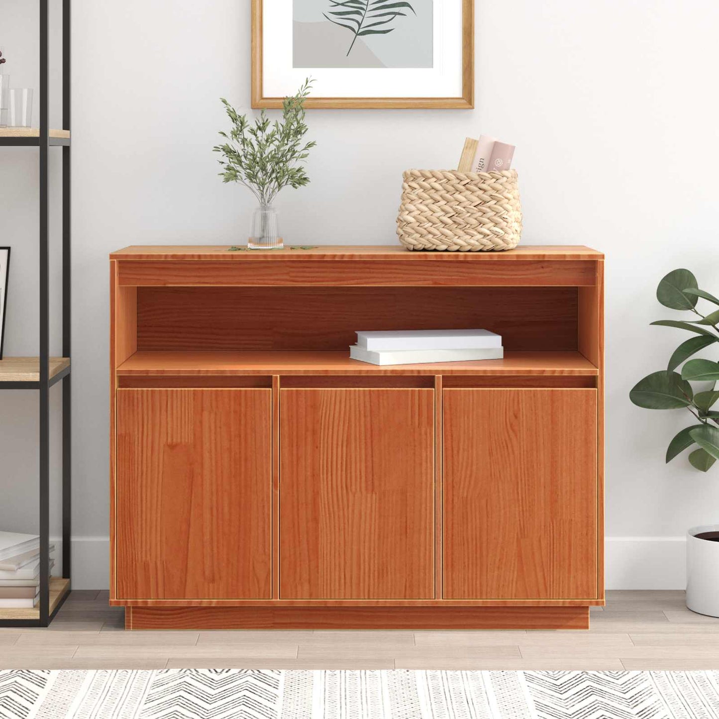 vidaXL Πλαϊνό γραφείο Κερωτό καφέ 104,5 x 34 x 80 εκ