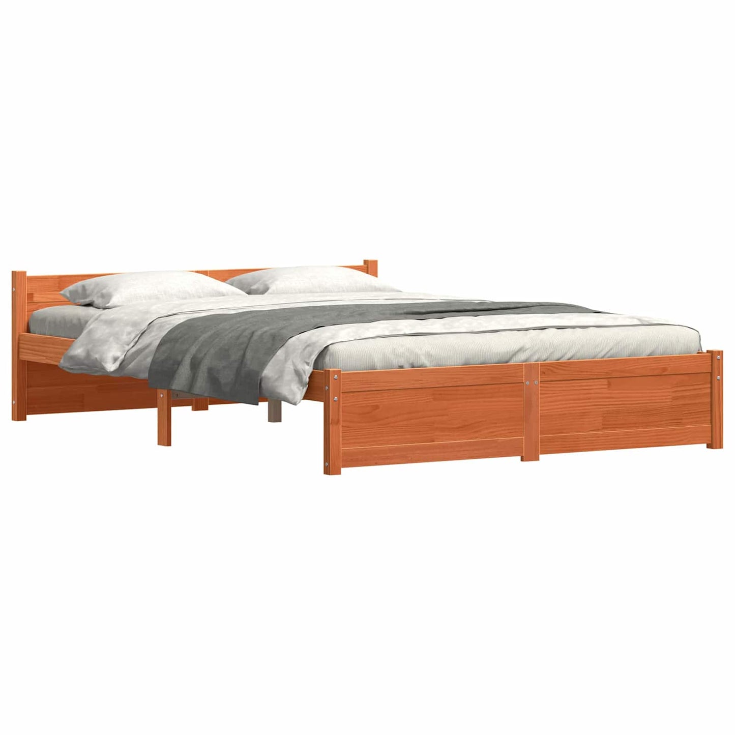 vidaXL Σκελετός Κρεβατιού Κερωτό καφέ 195,5 x 145,5 x 51 εκ.