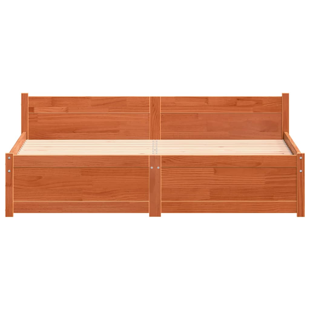 vidaXL Σκελετός Κρεβατιού Κερωτό καφέ 195,5 x 145,5 x 51 εκ.