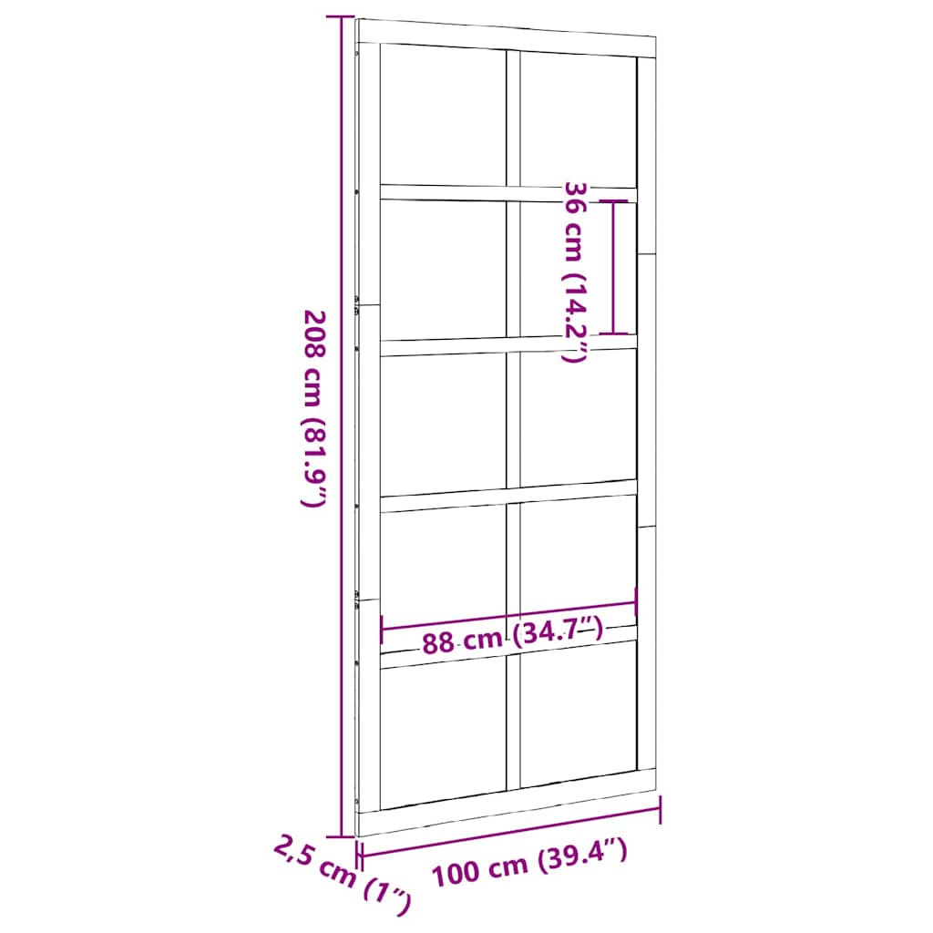 vidaXL Πόρτα αχυρώνα Λευκό 100 x 210 cm Μασίφ ξύλο πεύκου