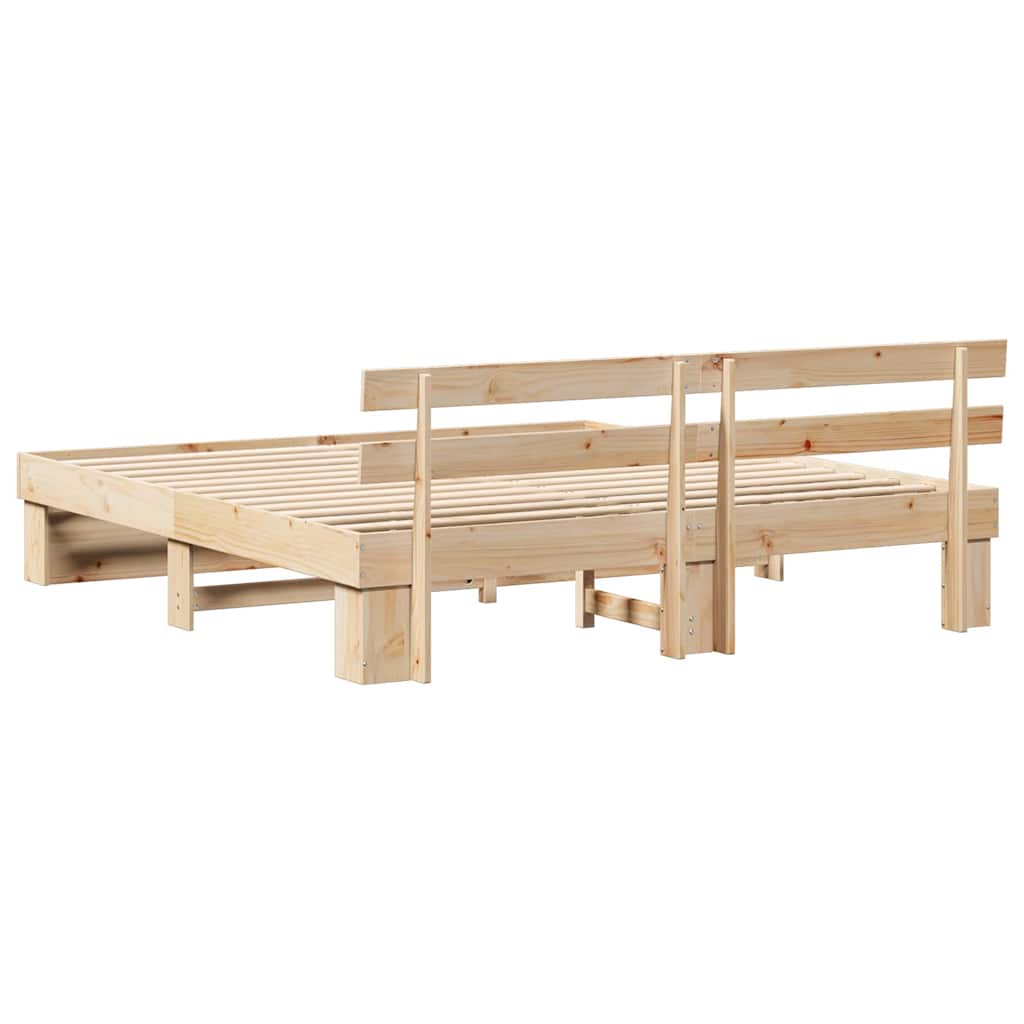 vidaXL Σκελετός Κρεβατιού Καφέ 200 x 200 cm Στερεά ξυλεία πεύκου