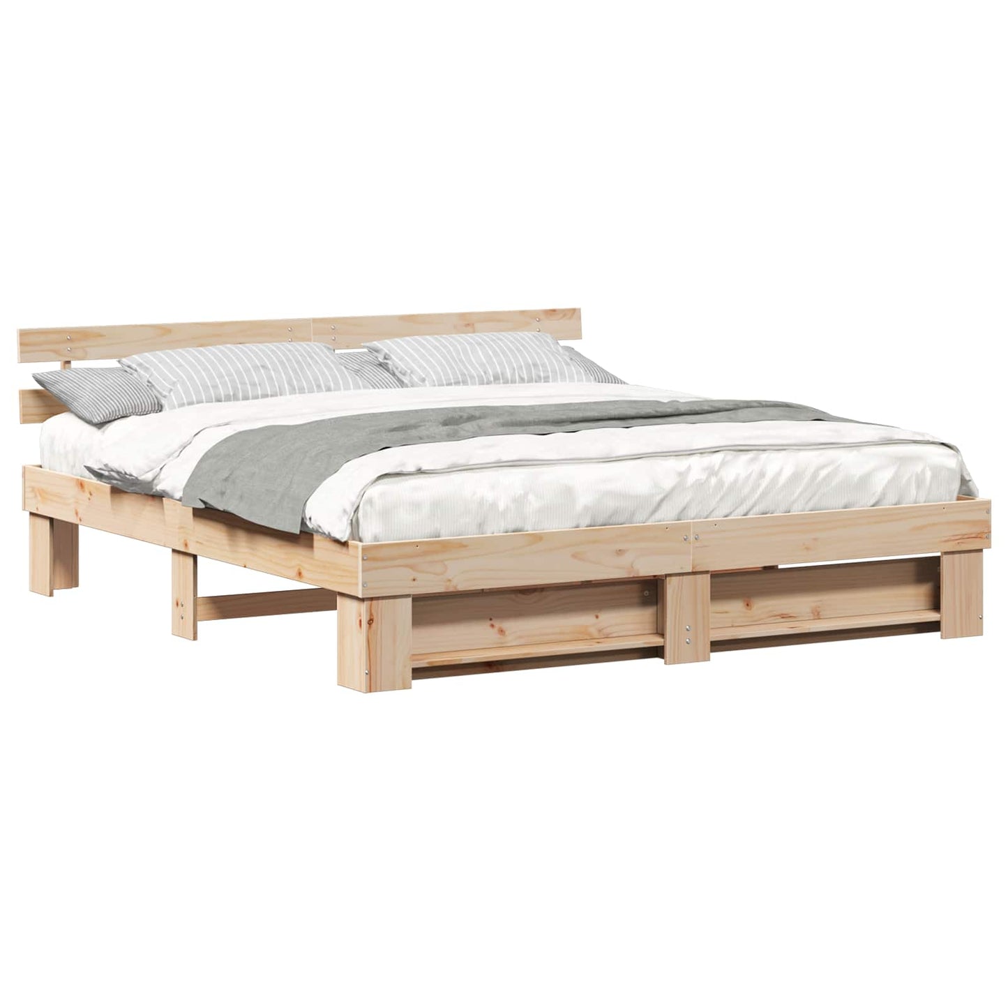 vidaXL Σκελετός Κρεβατιού Καφέ 180 x 200 cm Στερεά ξυλεία πεύκου