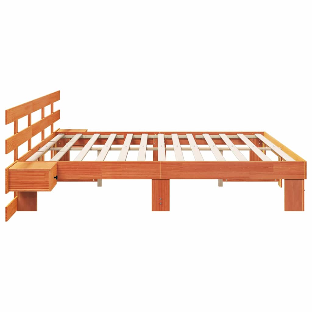 vidaXL Σκελετός Κρεβατιού Καφέ 200 x 200 cm Στερεά ξυλεία πεύκου