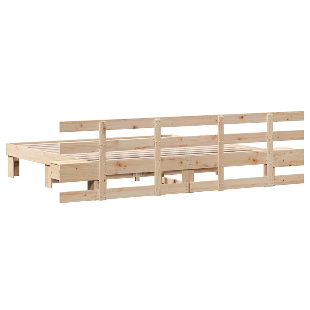 vidaXL Σκελετός Κρεβατιού Καφέ 180 x 200 cm Στερεά ξυλεία πεύκου