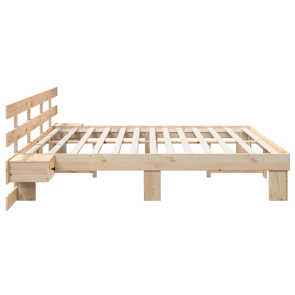 vidaXL Σκελετός Κρεβατιού Καφέ 180 x 200 cm Στερεά ξυλεία πεύκου