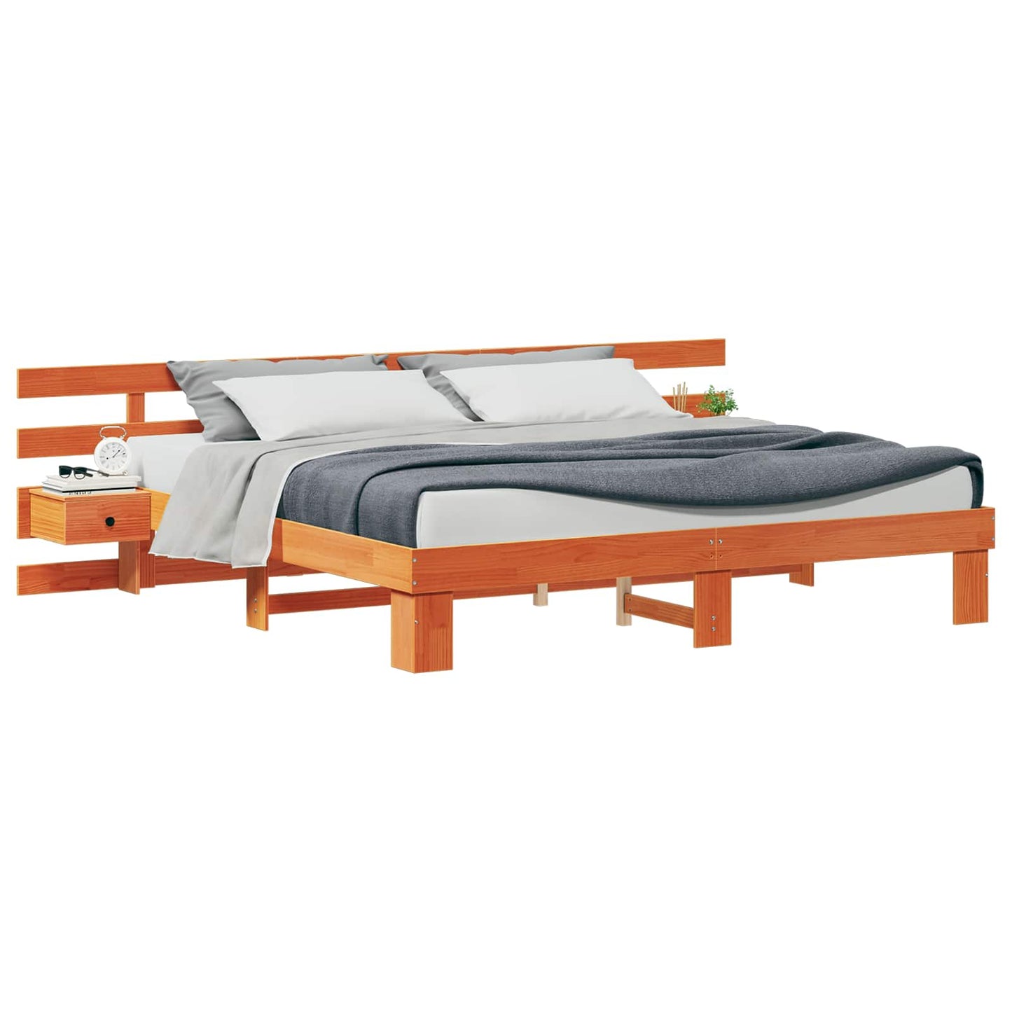 vidaXL Σκελετός Κρεβατιού Καφέ 180 x 200 cm Στερεά ξυλεία πεύκου