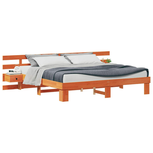 vidaXL Σκελετός Κρεβατιού Καφέ 180 x 200 cm Στερεά ξυλεία πεύκου