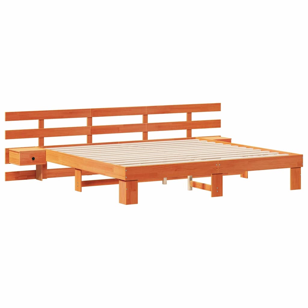 vidaXL Σκελετός Κρεβατιού Καφέ 180 x 200 cm Στερεά ξυλεία πεύκου