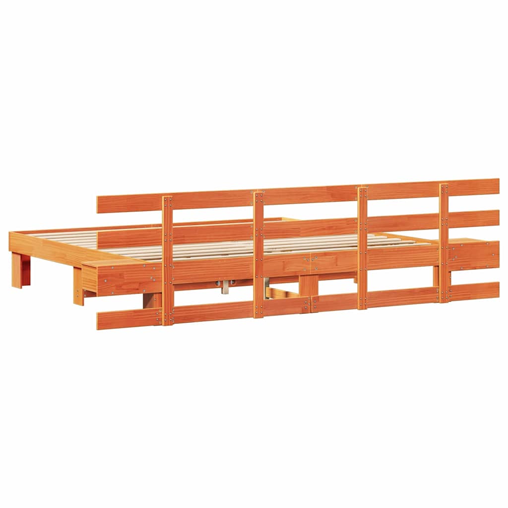 vidaXL Σκελετός Κρεβατιού Καφέ 180 x 200 cm Στερεά ξυλεία πεύκου
