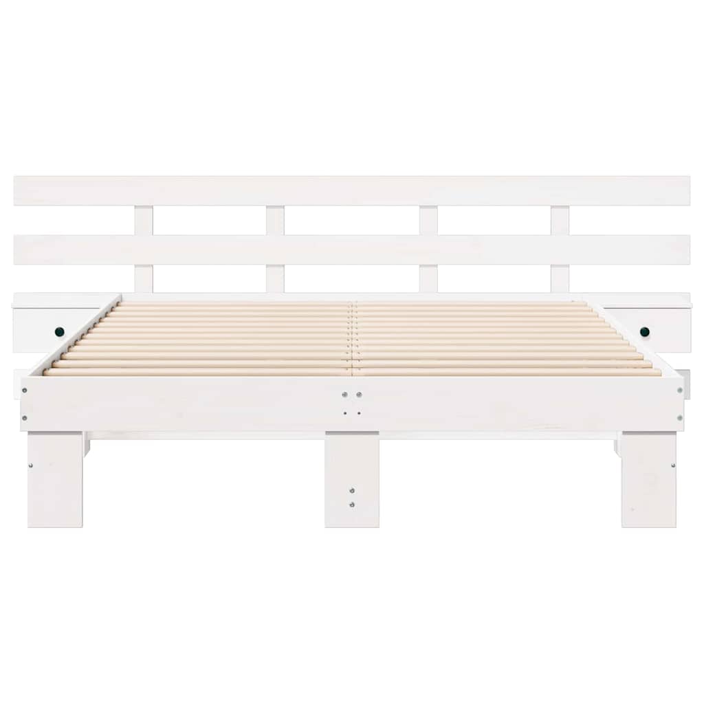 vidaXL Σκελετός Κρεβατιού Λευκό 160 x 200 cm Στερεά ξυλεία πεύκου