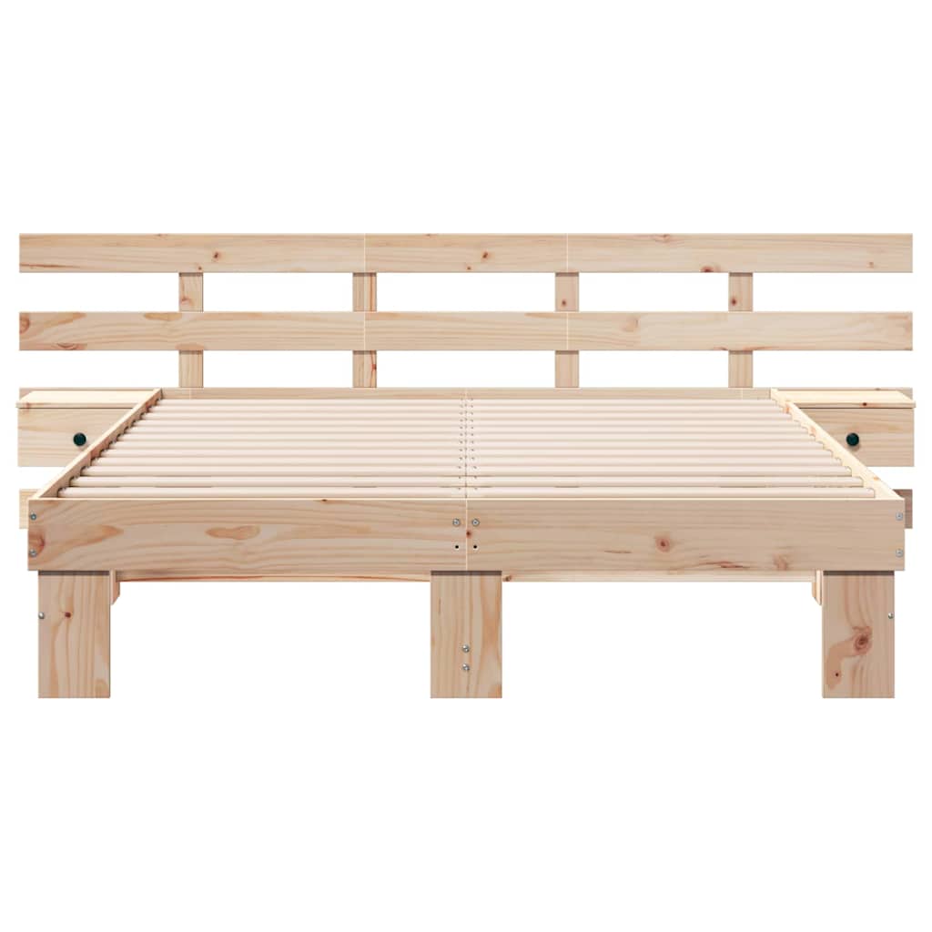 vidaXL Σκελετός Κρεβατιού Καφέ 150 x 200 cm Στερεά ξυλεία πεύκου