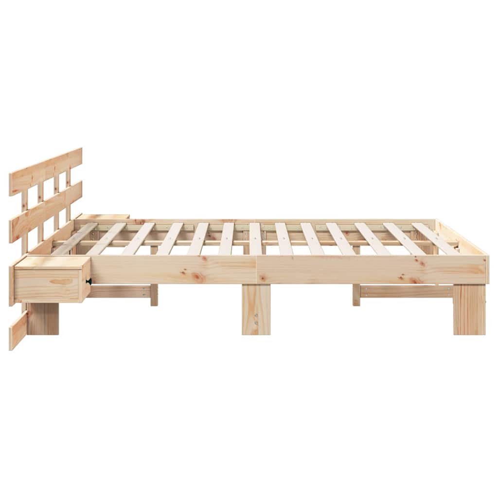 vidaXL Σκελετός Κρεβατιού Καφέ 150 x 200 cm Στερεά ξυλεία πεύκου