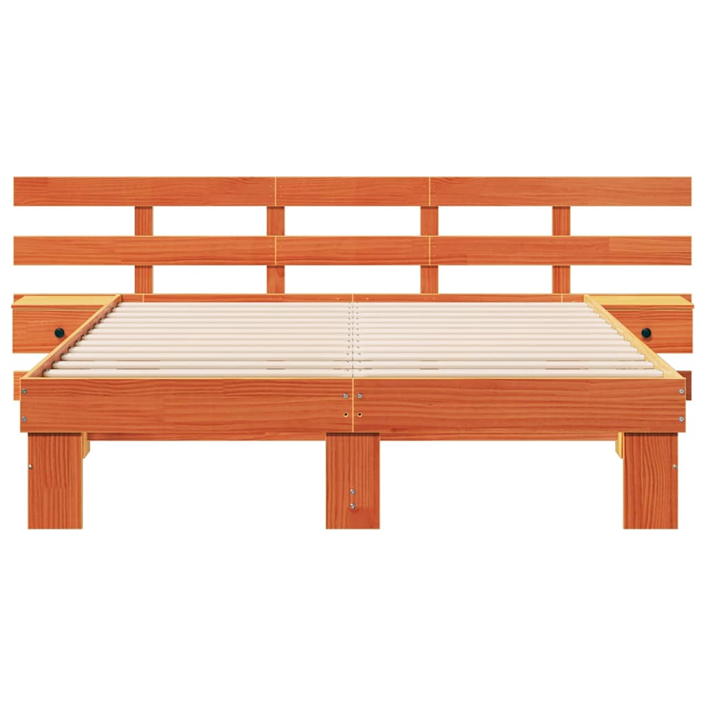 vidaXL Σκελετός Κρεβατιού Καφέ 150 x 200 cm Στερεά ξυλεία πεύκου