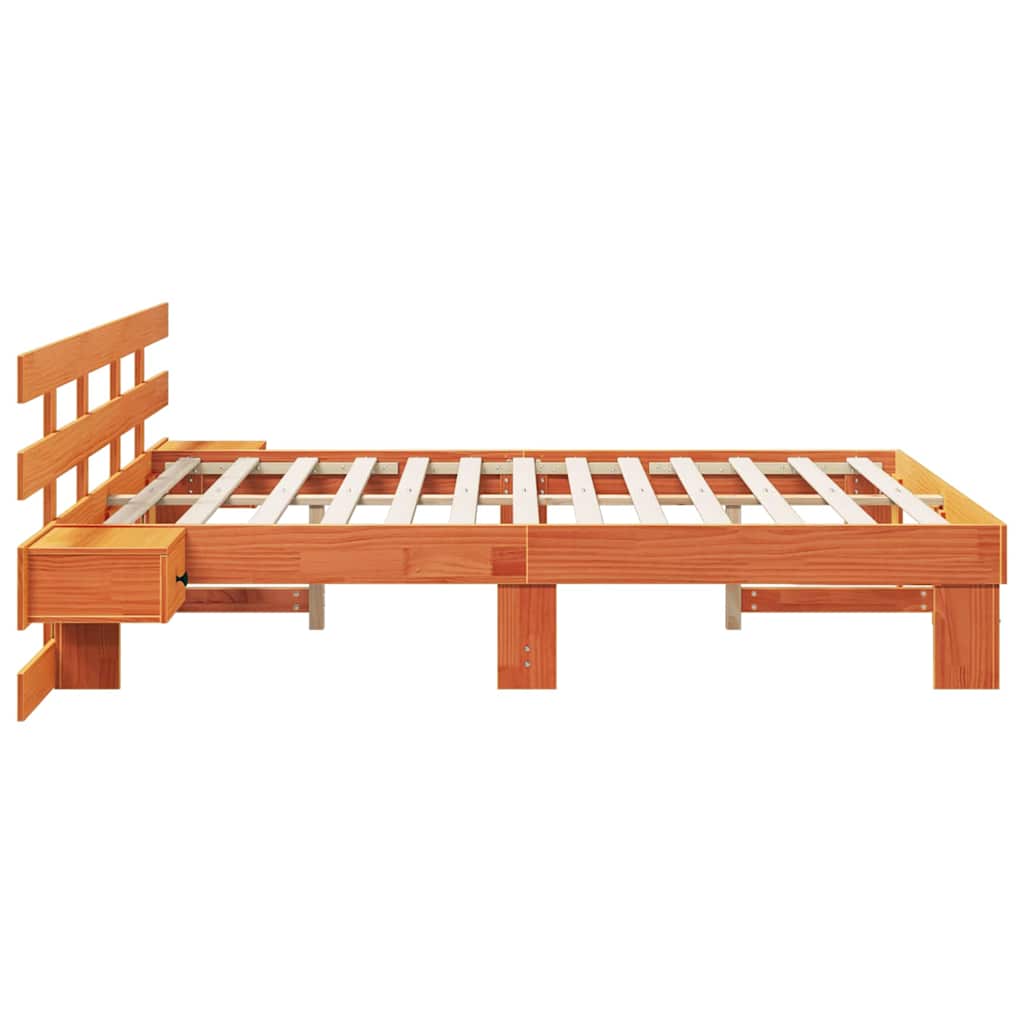 vidaXL Σκελετός Κρεβατιού Καφέ 150 x 200 cm Στερεά ξυλεία πεύκου