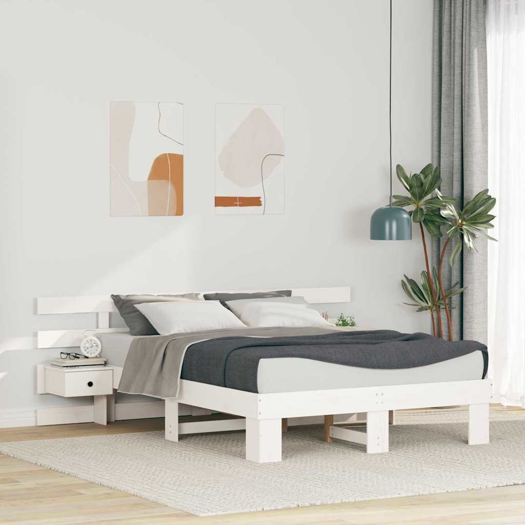 vidaXL Σκελετός Κρεβατιού Λευκό 120 x 200 cm Στερεά ξυλεία πεύκου