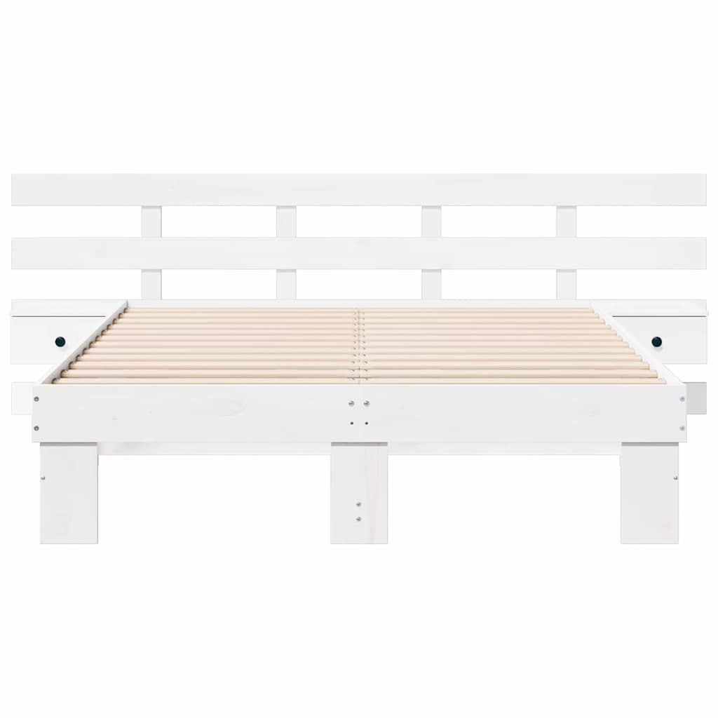 vidaXL Σκελετός Κρεβατιού Λευκό 140 x 190 cm Στερεά ξυλεία πεύκου