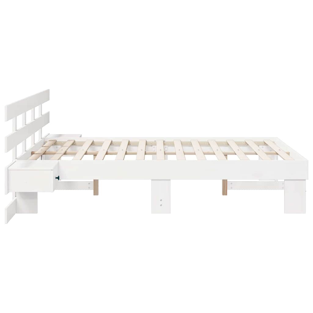 vidaXL Σκελετός Κρεβατιού Λευκό 140 x 190 cm Στερεά ξυλεία πεύκου