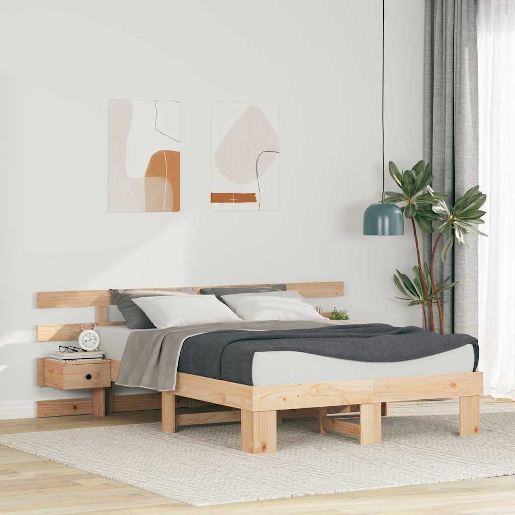 vidaXL Σκελετός Κρεβατιού Καφέ 120 x 190 cm Στερεά ξυλεία πεύκου