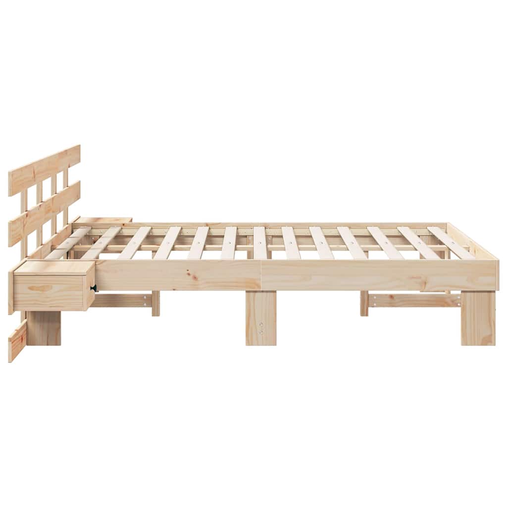 vidaXL Σκελετός Κρεβατιού Καφέ 120 x 190 cm Στερεά ξυλεία πεύκου